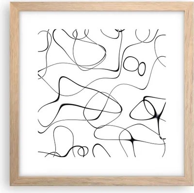 Produktbild von Gerahmtes Poster - Rahmen in heller Eiche - Linie nichts Muster - 30x30 cm - Wand Bild - Wanddeko - Wandbilder - Kunstposter - Wandposter - Bilderrahmen - Bilder - Kunstdruck - P2NAC30x30-5054
