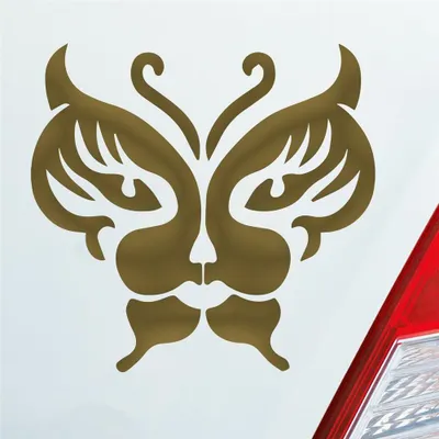 Produktbild von Auto Aufkleber Schmetterling Löwe Tribal 10x10 cm Gold Sticker Heckscheibenaufkleber