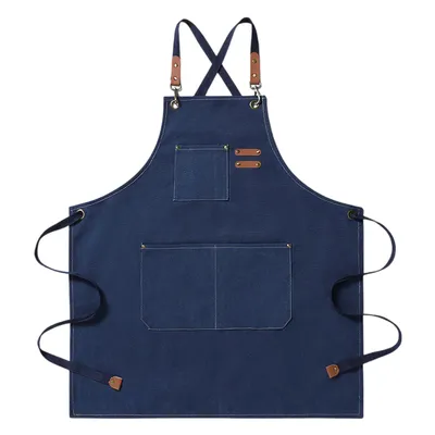 Produktbild von Kochschürze Herren Damen, Grillschürze Küchenschürze mit 2 Taschen, Blau