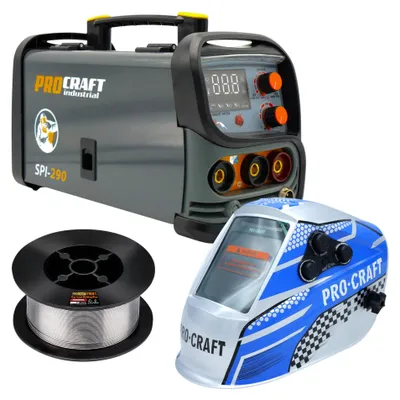 Produktbild von Procraft SPI-290 Kombi Inverter Schweißgerät 3,8 kW Co Flux MMA TIG Lift + Fülldraht + Schweißhelm