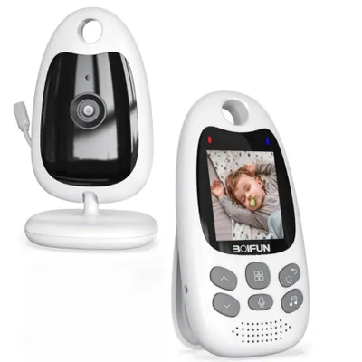 Productafbeelding van BOIFUN Babyfoon met camera, geen Wi-Fi, draagbaar, 2-inch display, 720P, 2-weg audio, vox-functie, geluidsdetectie, temperatuurdetectie, slaapliedjes