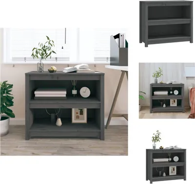 Produktbild von vidaXL Bücherregal Grau 80x35x68 cm Massivholz Kiefer -  Bücherregale & Bücherschränke