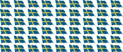 Produktbild von Mini Aufkleber Set - Pack wehend - 20x12mm - selbstklebender Sticker - Schweden - Flagge / Banner / Standarte fürs Auto, Büro, zu Hause und die Schule - 54 Stück