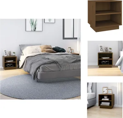 Produktbild von vidaXL Nachttische 2 Stk. Honigbraun 40x34x40 cm Massivholz Kiefer -  Nachttische