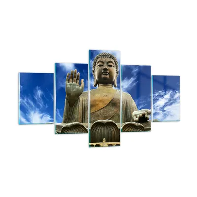 Produktbild von Bilder auf glas - Asien buddha kultur - 125x70cm - Glasbilder - Wandbilder - Kunstdruck - zum Aufhängen bereit - Wanddekoration aus Glas - Glas Bilder - Wandbild auf Glas - 5 Teile - GEA125x70-2114