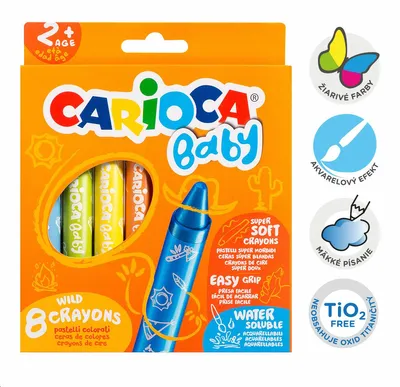 Zdjęcie produktu dla Kredki woskowe Carioca Baby Wild 2+, 8 szt.