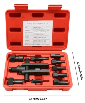 Immagine prodotto di Set di estrattori per cuscinetti Blindloch – Estrattore per cuscinetti interni a due bracci – 10 pezzi – Campo di serraggio da 8 a 25 mm – Adatto per auto e motociclette
