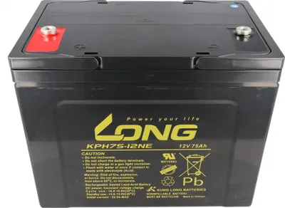 Zdjęcie produktu dla Kung Long KPH75-12NE Akumulator kwasowo-ołowiowy 12 V 75 Ah z gwintem wewnętrznym M6