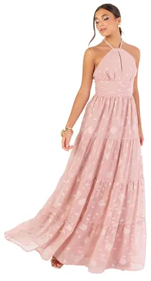 Immagine prodotto di Abito lungo da donna Maya Deluxe, senza maniche, con scollo all'americana e taglio a trapezio, motivo floreale, con cintura inclusa
