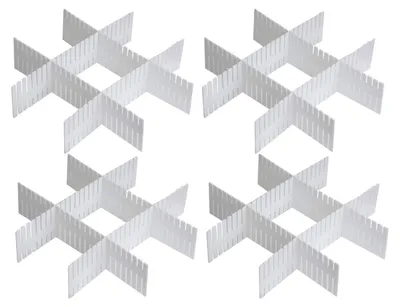 Schubladenteiler 16er Set, Kunststoff, weiß, 32x6,9 cm