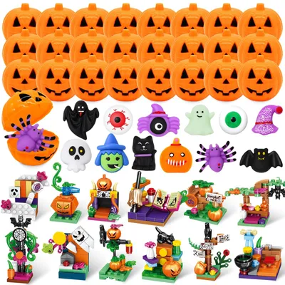 48-teiliges Halloween-Spielzeug: Kürbisse, Squishies & Bausteine