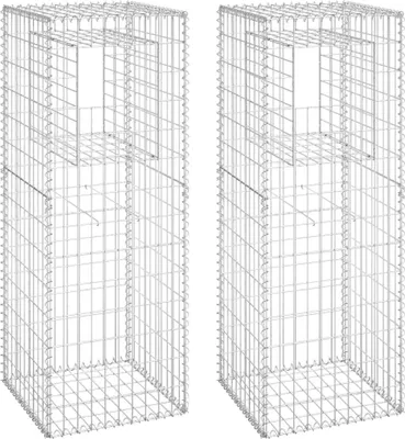 Produktbild von vidaXL Gabionensäulen 2 Stk. 50x50x140 cm Eisen