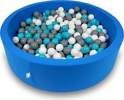 Produktbild von Trockenbecken 110x30cm blau mit 400 Bällen: weiß, grau, türkis