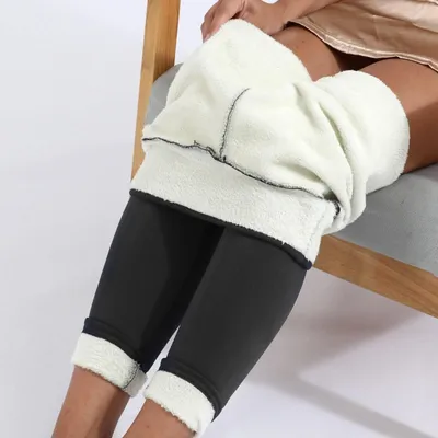 Imagen del producto de Leggings de invierno para mujer - Tejido de terciopelo cálido - Gris oscuro