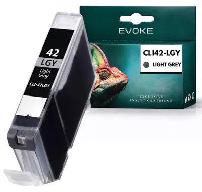 Produktbild von Evoke-Patronen, kompatibel mit dem Canon-Drucker CLI42 CLI-42 6391B001, hellgrau, 14 ml, kompatibel mit Pixma Pro 100 und Pro 100 S