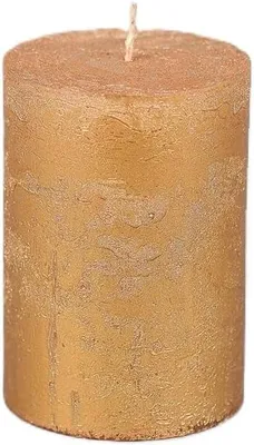 Immagine prodotto di Candele decorative dorate, diametro 7 cm, altezza 10 cm, set da 2, per decorazioni