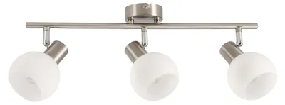 Immagine prodotto di Lampada da soffitto con paralumi in vetro bianco Novo, argento e bianco, 3xE14x40W, metallo, dimensioni: 15,5x53x10 cm, IP20, Candellux