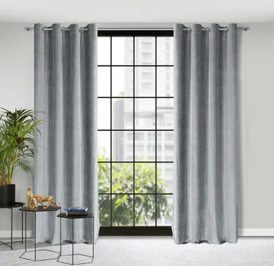 Obrázek produktu pro Eurofirany 384508, Sheer, Šedá, Vzorovaný, Polyester, Průchodka, 390 g/m²