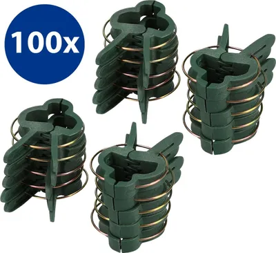 Produktbild von 100x Pflanzenclips Pflanzenklammern Pflanzenhalter Pflanzenbinder in Klein
