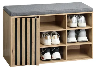 Immagine prodotto di KESPER 1594613 Scarpiera con cuscino, marrone, pannello truciolare 76 x 29,5 x 48 cm
