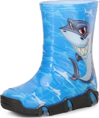 Produktbild von Ladeheid Kinder Mädchen Jungen Gummistiefel Gefüttert Swk2020BW (Blau Hai 42, 25/26)