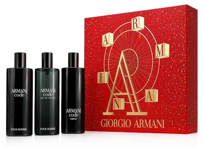 Obrázek produktu pro Giorgio Armani Code Homme Parfum 15 ml + Eau de Parfum 15 ml + Eau de Toilette 15 ml (pro muže)