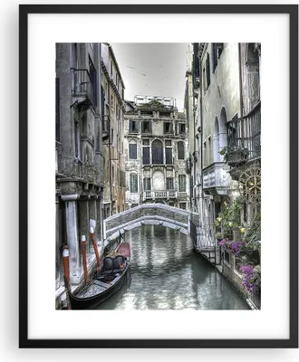 Produktbild von Gerahmtes Poster - Schwarzer Rahmen - Venedig Brücke Wasser - 40x50 cm - Wand Bild - Wanddeko - Wandbilder - Kunstposter - Wandposter - Bilderrahmen - Bilder - Kunstdruck - Wandbild - P2BPA40x50-3522