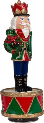 Produktbild von Weihnachtsdeko Nussknacker 21cm aufziehbare Spieluhr mit Musik Deko Figur bunt