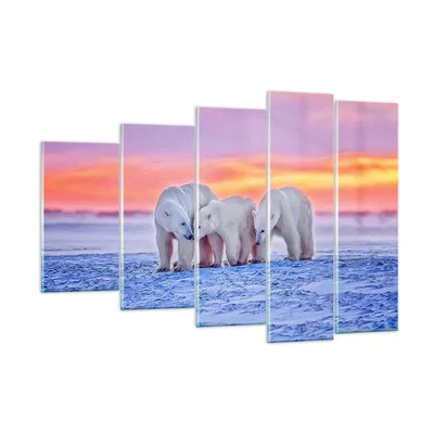 Produktbild von Bilder auf glas - Bären Winter Schnee Familie - 150x100cm - Glasbilder - Wandbilder - Kunstdruck - zum Aufhängen bereit - Wanddekoration aus Glas - Glas Bilder - Wandbild auf Glas - GEG150x100-2836