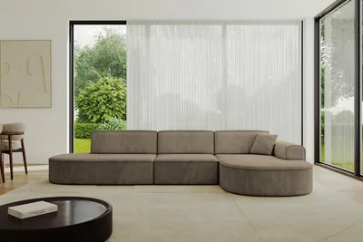 Produktbild von ALTDECOR Ecksofa in L-Form MARI-L2 - 328x171x79,5 cm Braun - Corner Sofa Bett Eckcouch Couch Wohnlandschaft Cauchsofa
