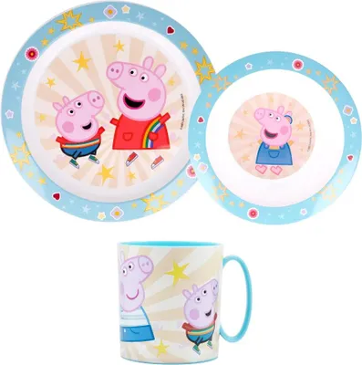 Produktbild von Peppa Wutz Kinder Geschirr-Set 3 teilig Becher Teller Schüssel - Molly George