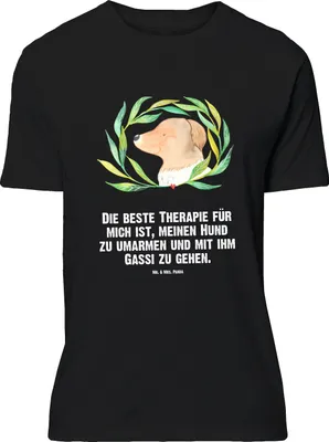 Produktbild von Mr. & Mrs. Panda Tshirt Hund Blumen - Schwarz - Geschenk, Oversize T-Shirt, Hundeliebe, mit Spruch, Gassi gehen, Shirt, Umarmen, Sprüche, Hunde