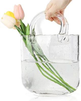 Immagine prodotto di Vaso in vetro trasparente realizzato a mano