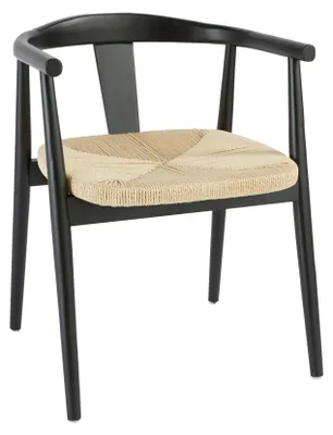 Produktbild von Stuhl aus Massivholz mit geflochtener Sitzfläche