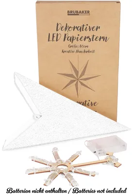 Obrázok produktu pre BRUBAKER 60 cm vianočná hviezda do interiéru - Závesná LED adventná hviezda - Závesná svietiaca hviezda, biela