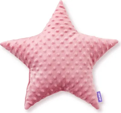 Produktbild von JUKKI® DekoKissen für Kinderzimmer STERN [Alt Rosa] 40cm Plüsch MINKY Kopfkissen für Kinder Kuschelkissen Plüschkissen