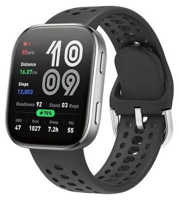 Image de Pour Amazfit Bip 6 Silicone respirant de remplacement Smart Watch Bracelet Noir