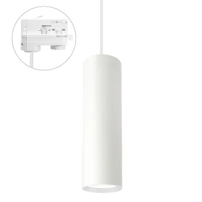 Productafbeelding van Spectrum 3-Phasen-Stromschiene Pendelleuchte Madara Mini II Weiß GU10 ohne Leuchtmittel kürzbar