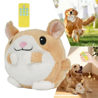 Image de Jouet interactif pour chien : peluche hamster, balle mobile, jouet en peluche mobile pour animaux de compagnie, balle d'entraînement pour le QI des chiens