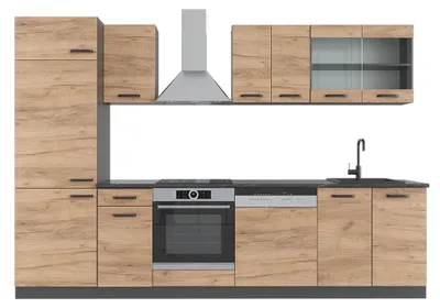 Produktbild von Küchenzeile Vicco R-Line Goldkraft Eiche/Anthrazit 300 cm , AP Anthrazit, Model 43015
