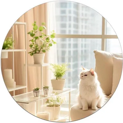 Image de Miroir mural rond en verre, 20 cm, autocollant, décoratif pour la salle de bain