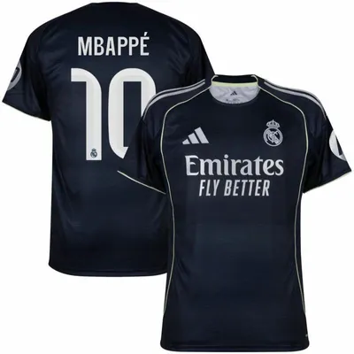 Produktbild von adidas Real Madrid Away Trikot 2025/26 Blau Größe M – Mbappé Beflockt – Original Herren Fußballshirt