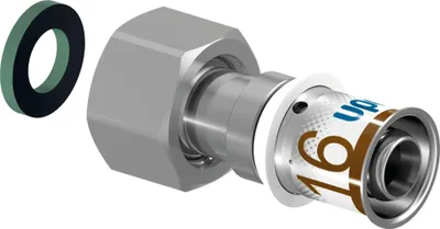 Immagine prodotto di Uponor Verschraubung S-Press PLUS aus Messing, verzinnt 16mmx1/2 IG