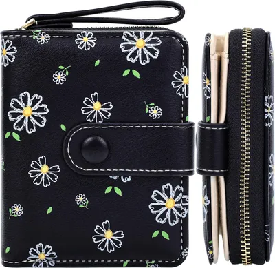 Imagen del producto de Cartera de cuero , de 11,5 x 10 x 3 cm, multifuncional, con compartimentos para tarjetas