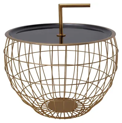 Produktbild von Art Deco Couchtisch 510 aus Metall in Schwarz und Gold