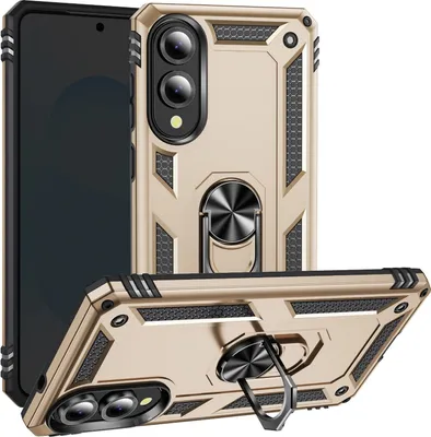 Produktbild von Avizar, Hybrid Schutzhülle für Samsung Galaxy S25 Edge mit Magnet-Ringhalter, Gold