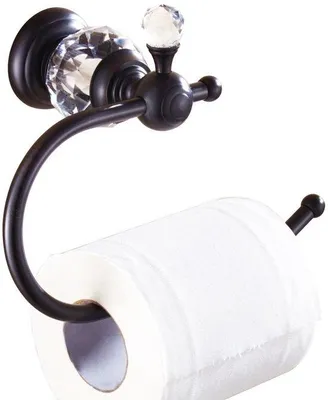 Immagine prodotto di Portarotolo da bagno in ottone, montaggio a parete, finitura bronzo oliato, nero