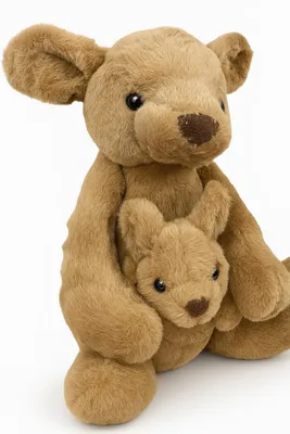 Produktbild von Kuscheltier Känguru 38 cm braun mit Baby – Weiches Plüschtier, Stofftier
