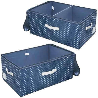 2er-Pack faltbare Aufbewahrungsboxen, 60 l, Marineblau