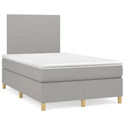 Produktbild von vidaXL Boxspringbett mit Matratze Hellgrau 120x200 cm Stoff